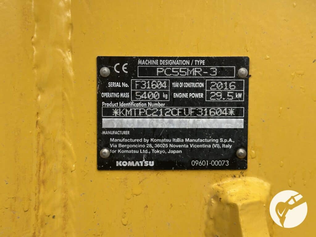 Miniescavatore Komatsu PC55-MR3 usato anno 2016 in vendita – DAMAC