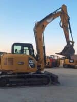 Side view 2019 Caterpillar 308E2CR for sale in Foggia, used in excellent condition.