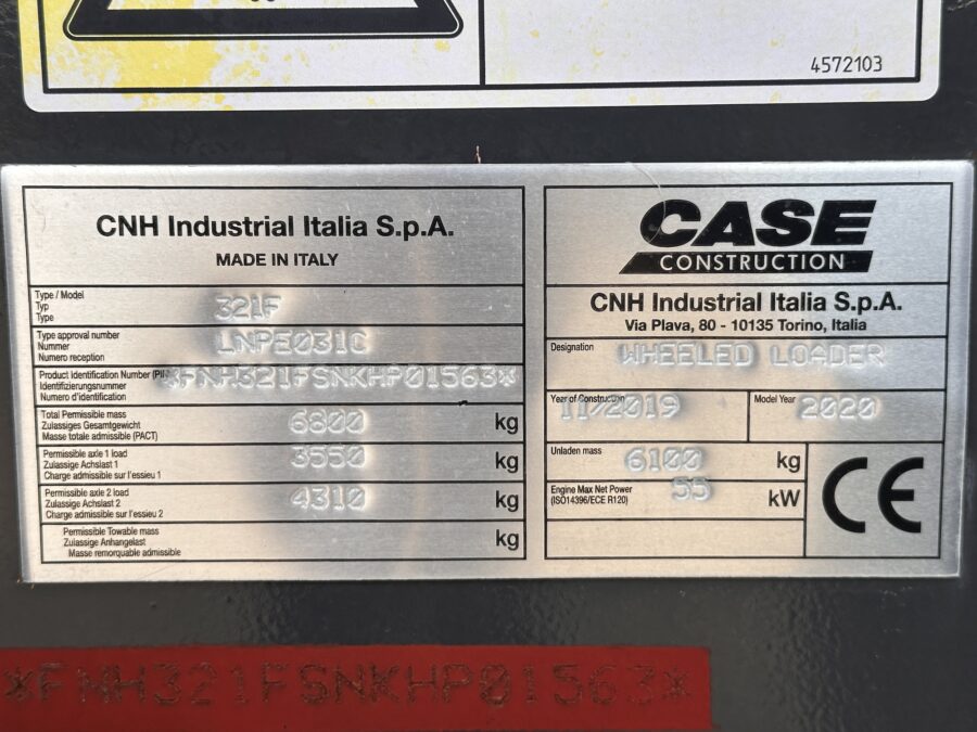 Used 2019 CASE 321F wheel loader for sale in Rome, Italy