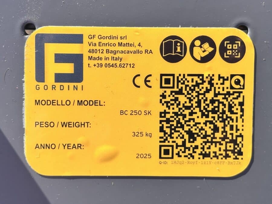 placa de características gf gordini bc250sk