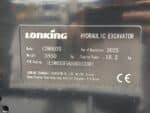 LONKING CDM6035 Mini Excavator Nameplate