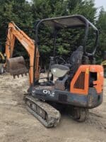 Vista posteriore miniescavatore Daewoo Solar 015 Plus carro fisso