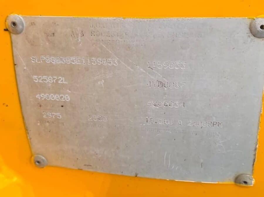 numero di telaio e targhetta jcb 803 super