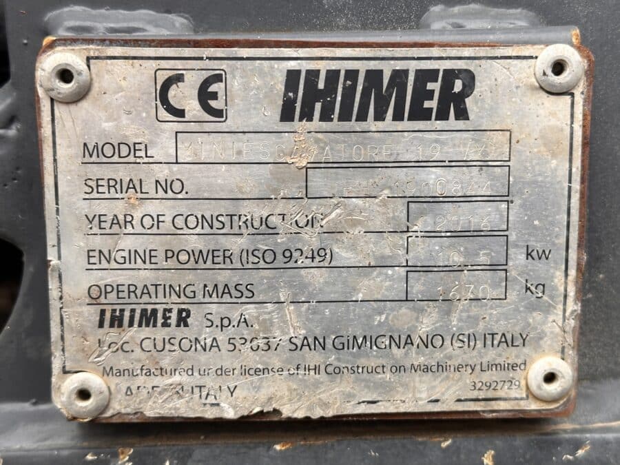 IHIMER VXT19 targhetta