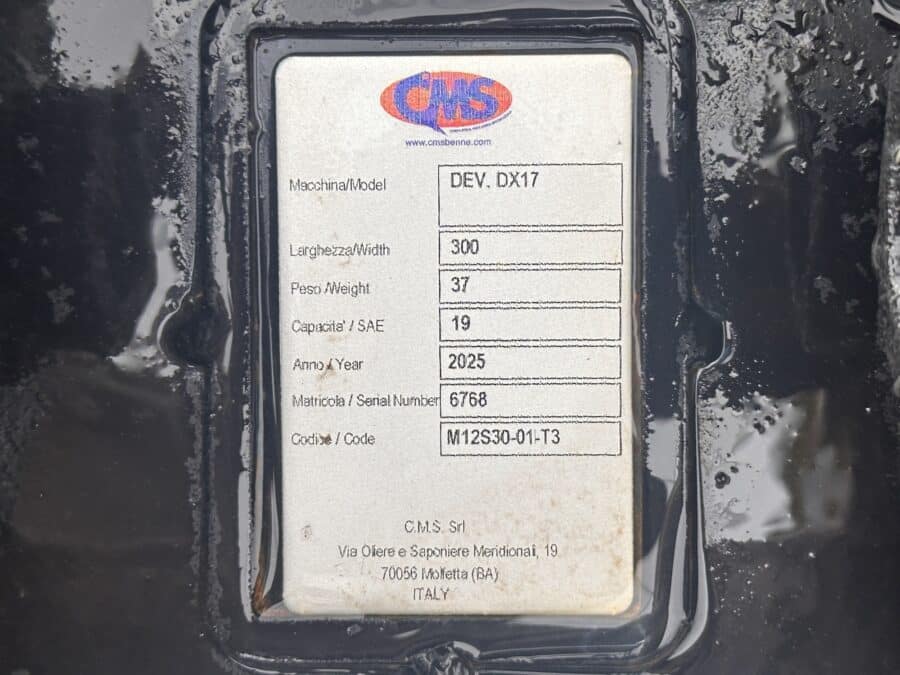 targhetta benna da scavo per wacker neuson ez17 da 300 mm attacco a perni