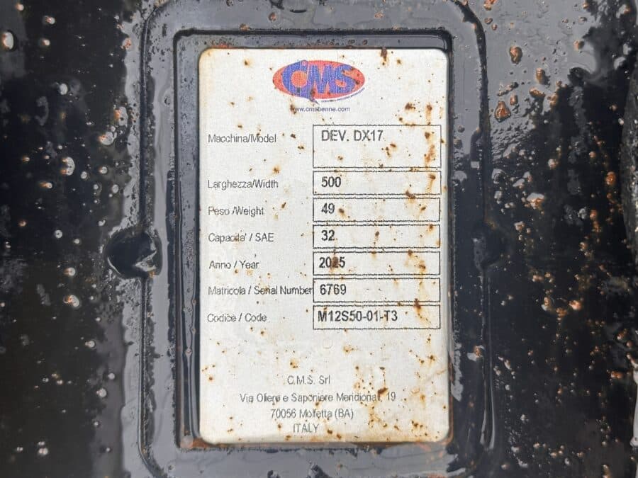 targhetta benna da scavo per wacker neuson ez17 da 500 mm attacco a perni