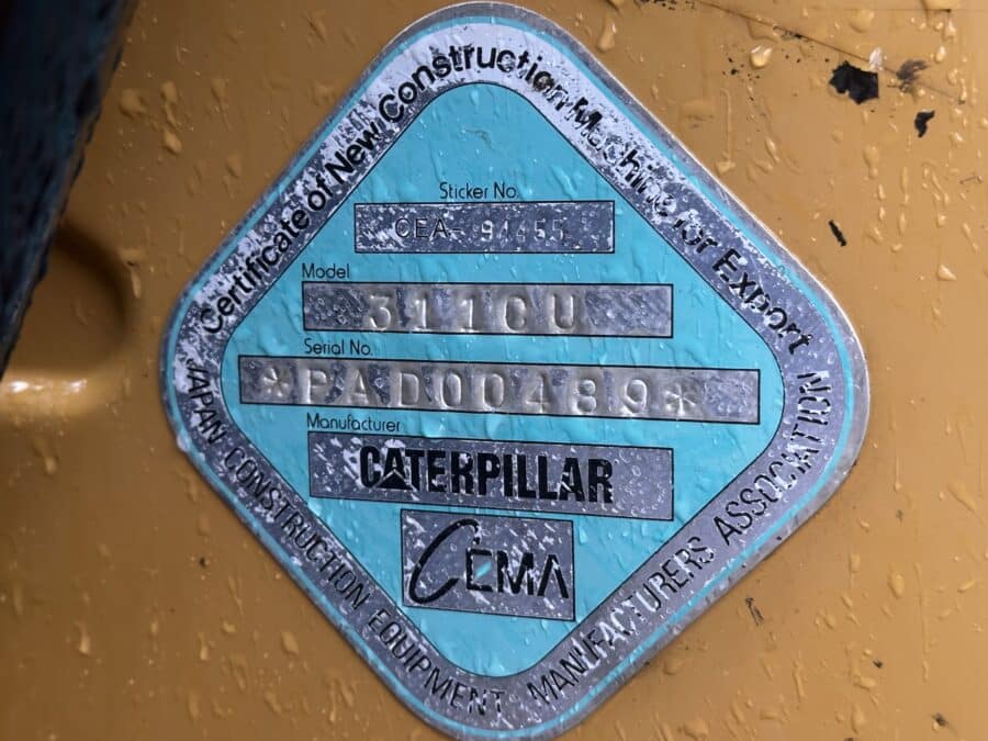 targhetta CATERPILLAR 311CU