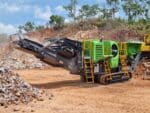 Frantoio a mascelle Evoquip Bison 280 in fase operativa