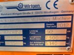 Fresatrice stradale Wirtgen W50DC usata, targhetta di identificazione
